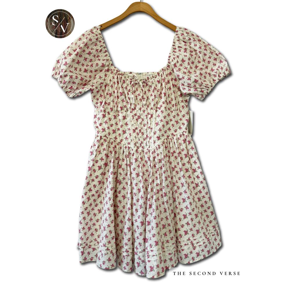 A Row Floral Mini Dot Dress Size‎ Large Coquette Mini Dress Size Large